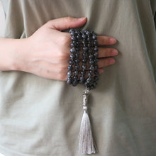 Load image into Gallery viewer, 8MM Black Labradorite Bead Mala Necklace