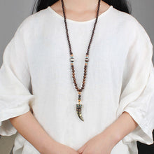 Load image into Gallery viewer, Buddhist Mala Wood Beads - Pendant Necklace