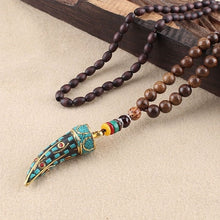 Load image into Gallery viewer, Buddhist Mala Wood Beads - Pendant Necklace