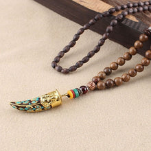 Load image into Gallery viewer, Buddhist Mala Wood Beads - Pendant Necklace