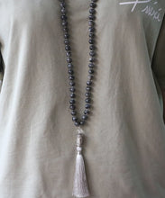 Load image into Gallery viewer, 8MM Black Labradorite Bead Mala Necklace