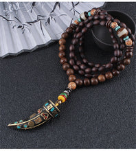 Load image into Gallery viewer, Buddhist Mala Wood Beads - Pendant Necklace