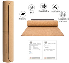Load image into Gallery viewer, Natural Cork Yoga Mat Non-slip