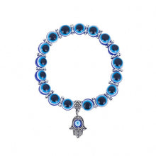 Load image into Gallery viewer, Blue Evil Eye Hamsa Hand Fatima Palm Bracelets