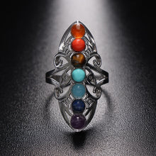 Load image into Gallery viewer, 7 Chakra Stones Thumb Ring
