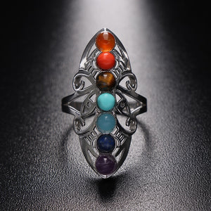 7 Chakra Stones Thumb Ring
