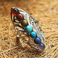 Load image into Gallery viewer, 7 Chakra Stones Thumb Ring
