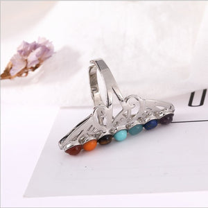 7 Chakra Stones Thumb Ring
