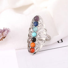 Load image into Gallery viewer, 7 Chakra Stones Thumb Ring
