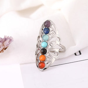7 Chakra Stones Thumb Ring