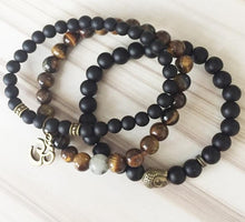 Load image into Gallery viewer, Mala Healing beads Tiger eye - Onyx
