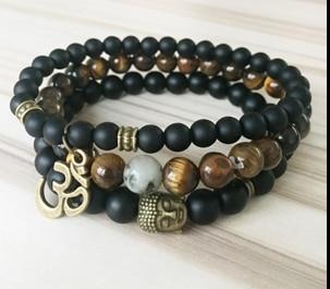 Mala Healing beads Tiger eye - Onyx