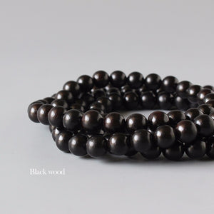 108Mala Black Wood Beaded Bracelet
