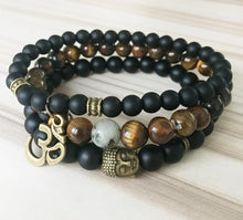 Load image into Gallery viewer, Mala Healing beads Tiger eye - Onyx
